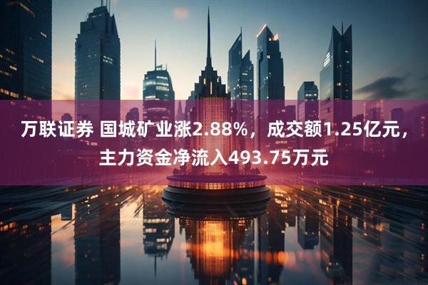 万联证券 国城矿业涨2.88%，成交额1.25亿元，主力资金净流入493.75万元